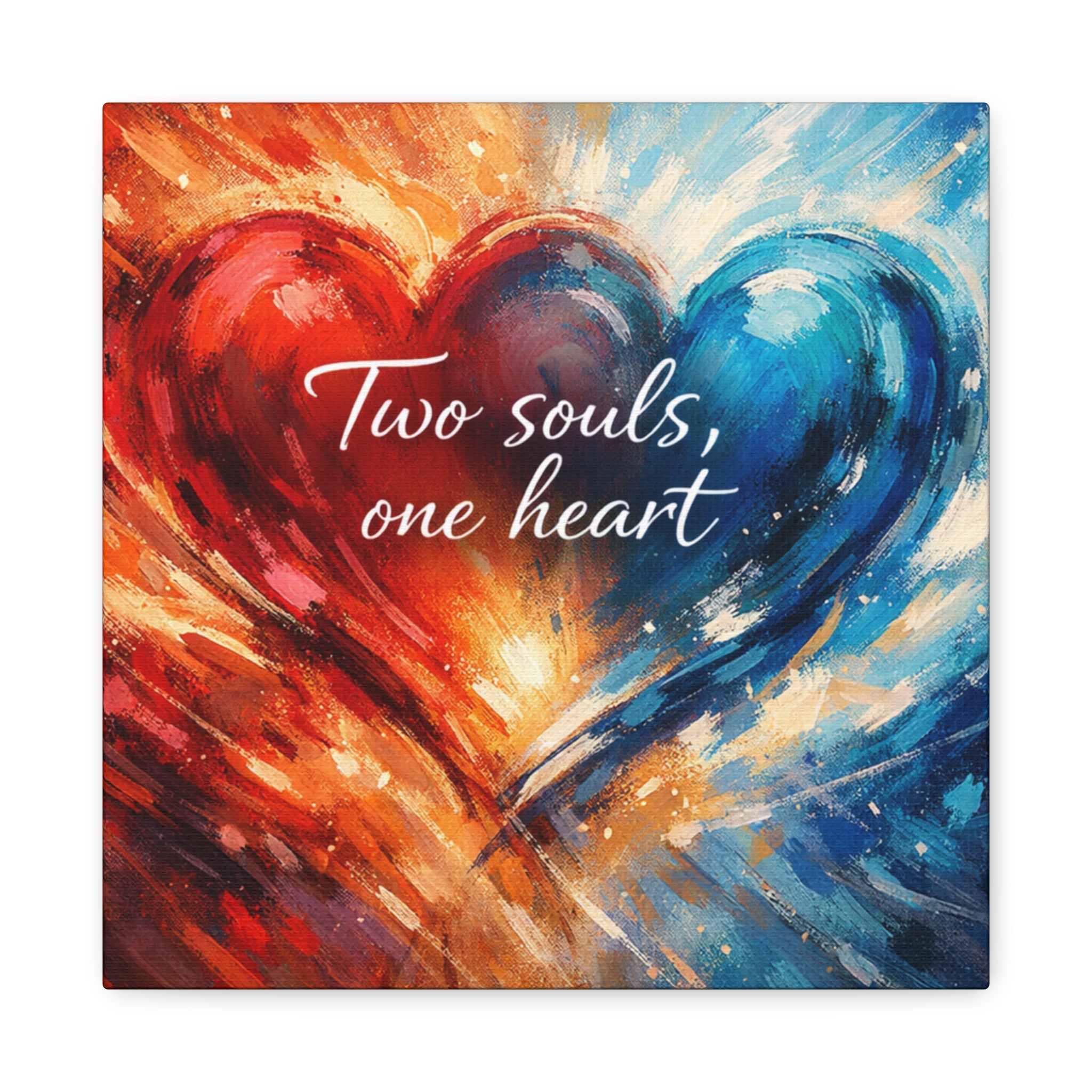 Two Souls One Heart Intertwined Heart Matte Canvas