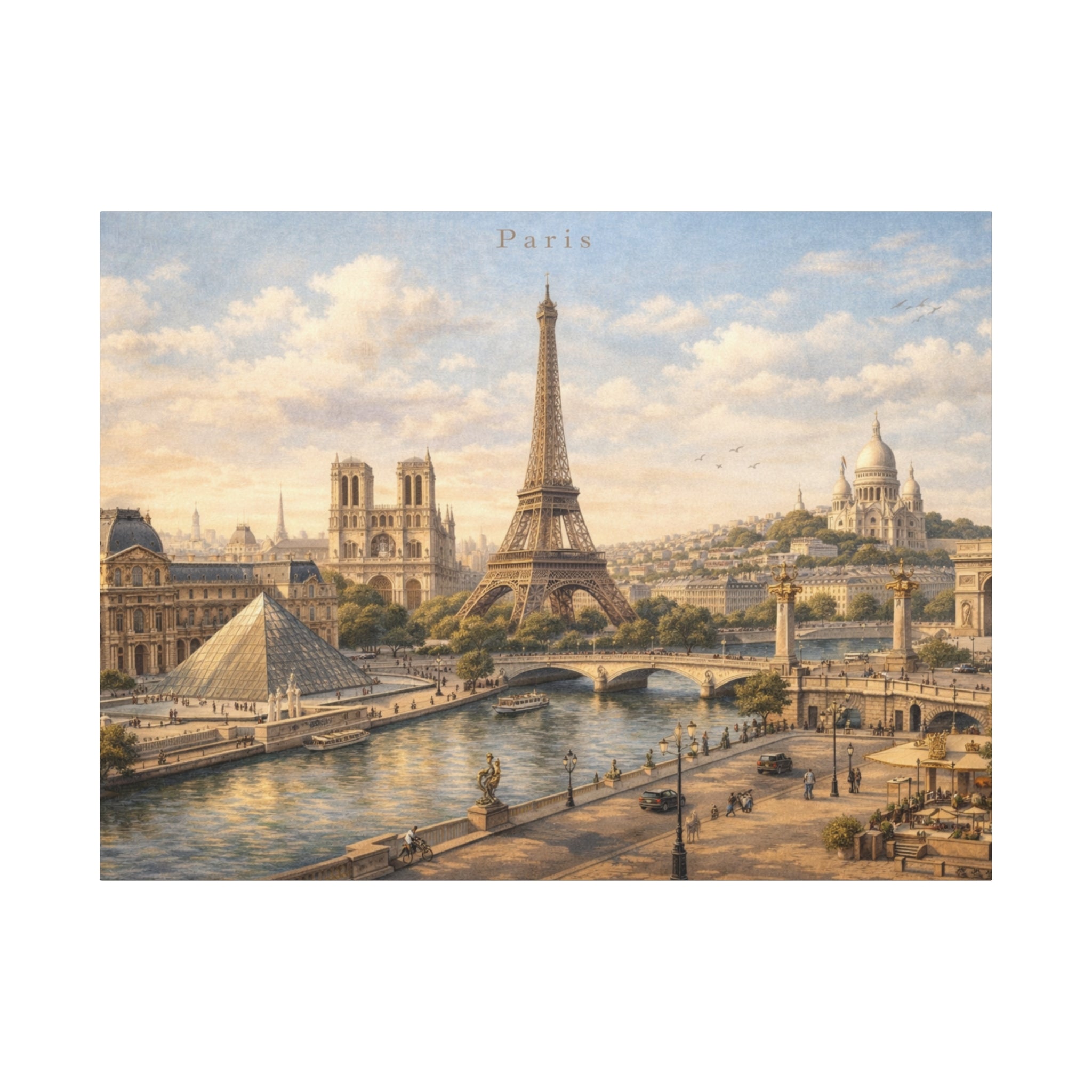 Paris Skyline Matte Canvas Wall Art