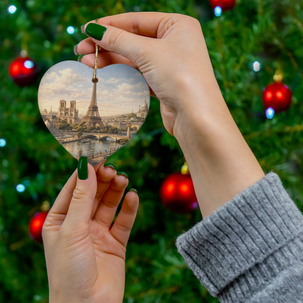 Paris Eiffel Tower Star-Shaped Ceramic Ornament