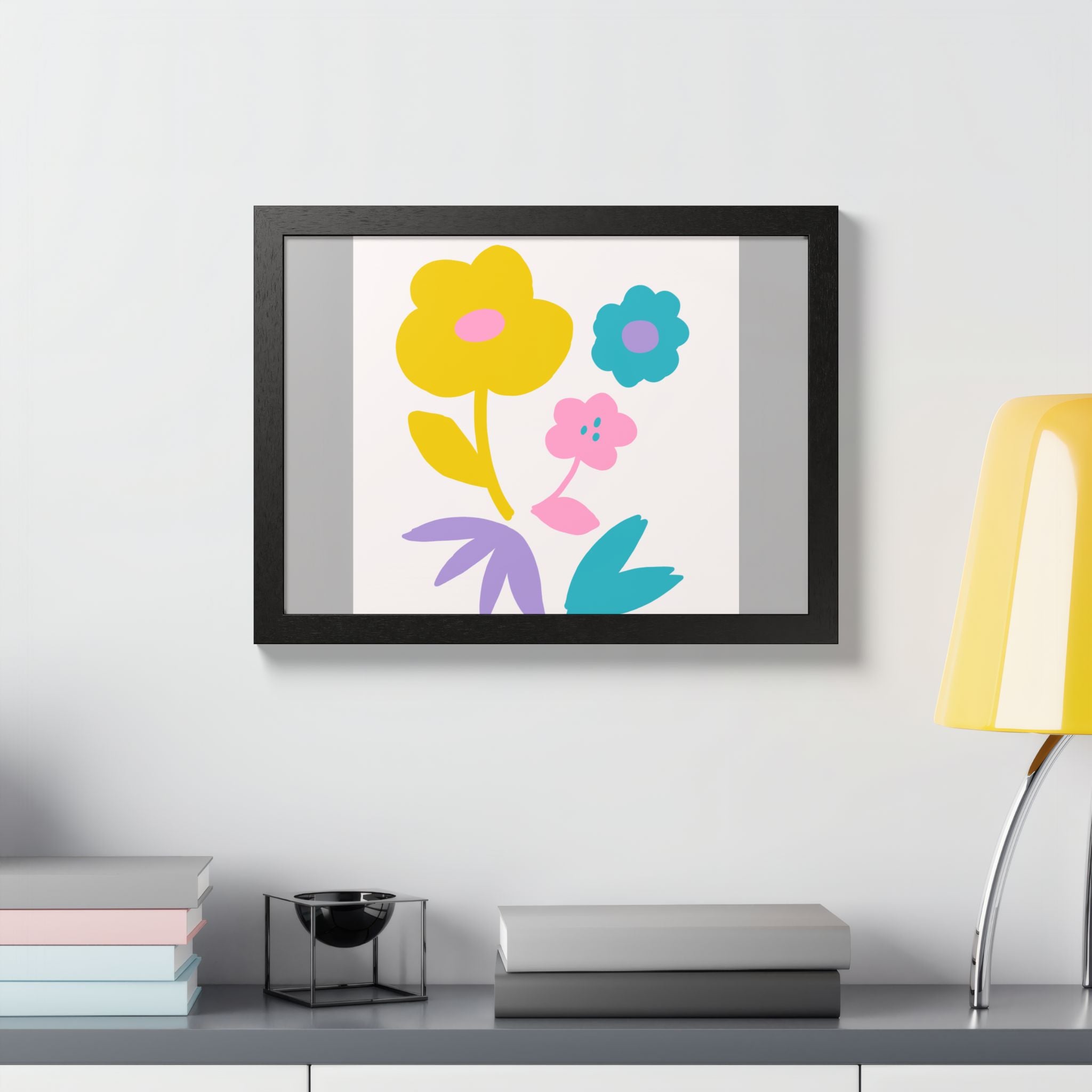 Multi-Color Floral Framed Poster