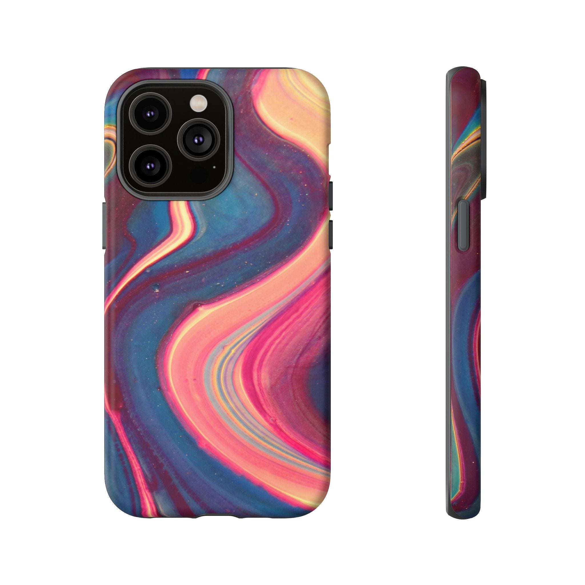Colorful Wavy Marble Swirl Protective Phone Case