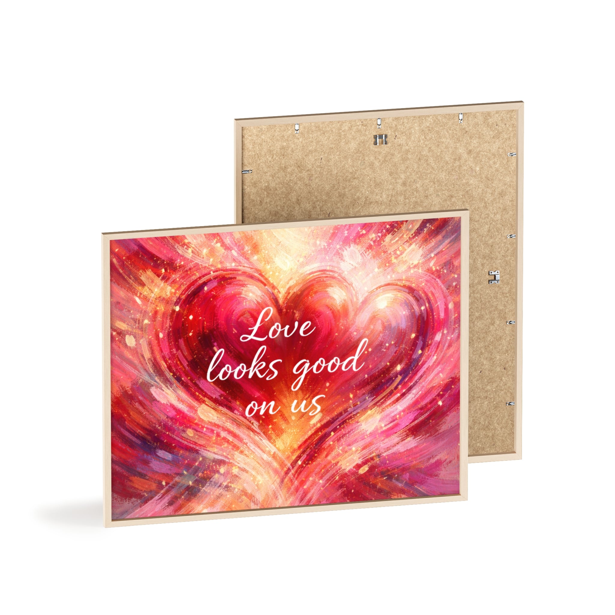 Love Looks Good on Us Romantic Wall Art Framed Heart Poster