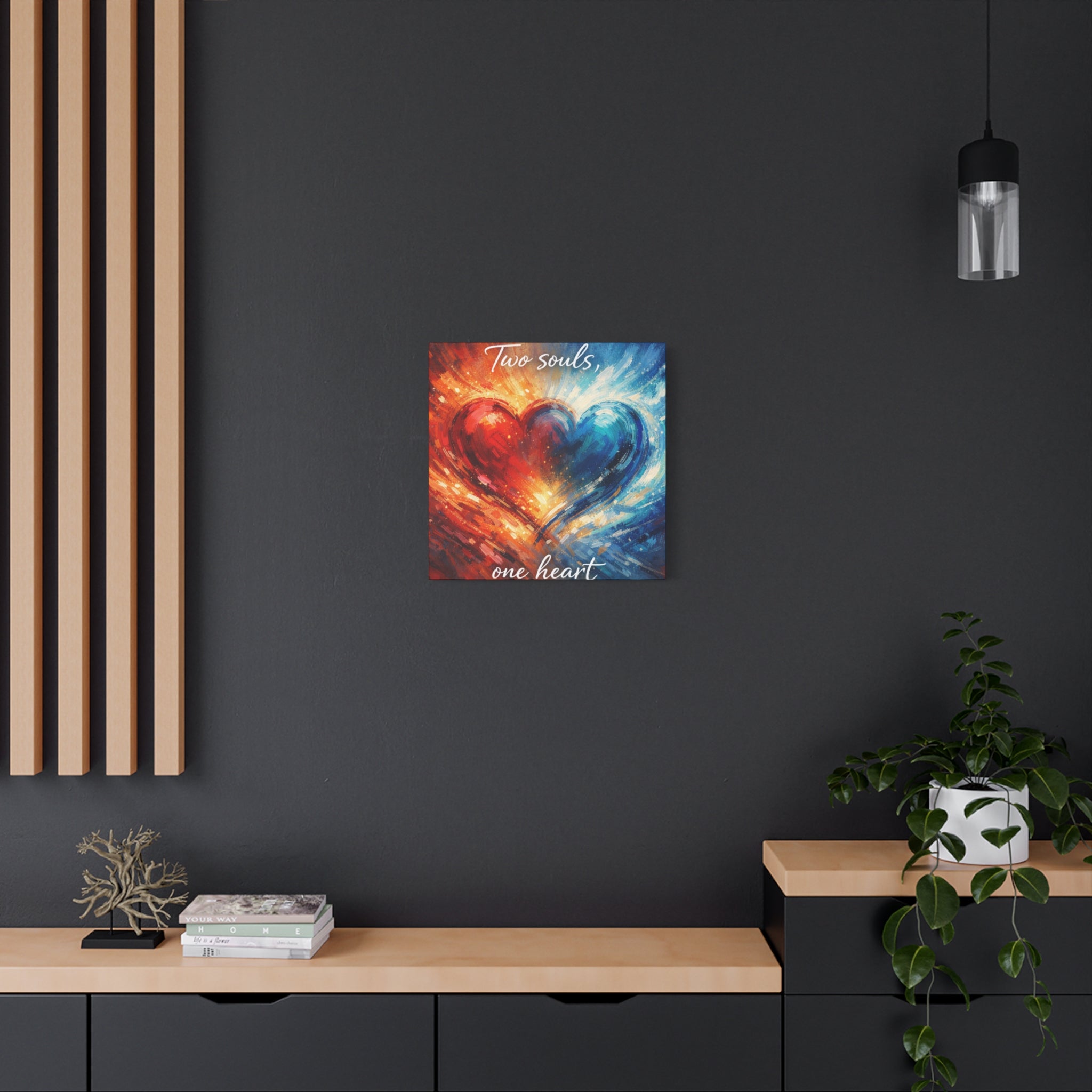 Two Souls One Heart Abstract Heart Canvas