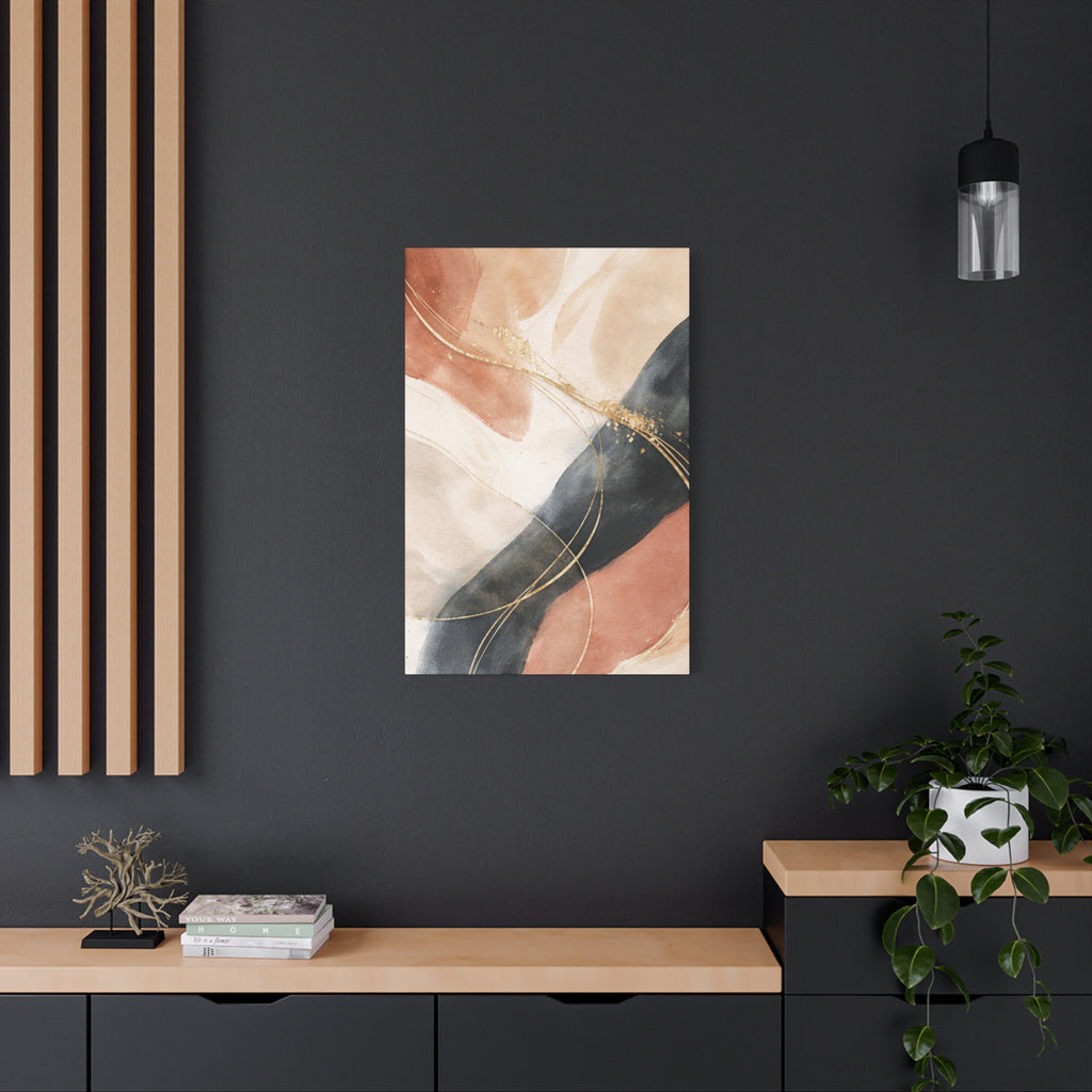 Abstract Blush & Gold Matte Canvas Print