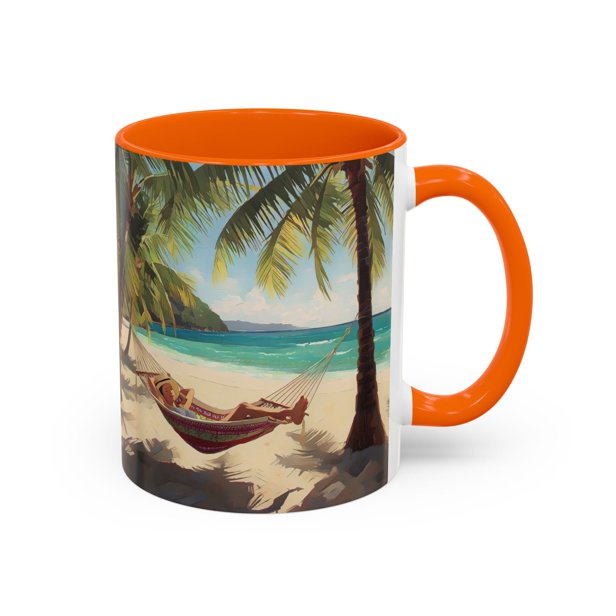 Tropical Beach Palm Trees & Hammock Coffee Mug