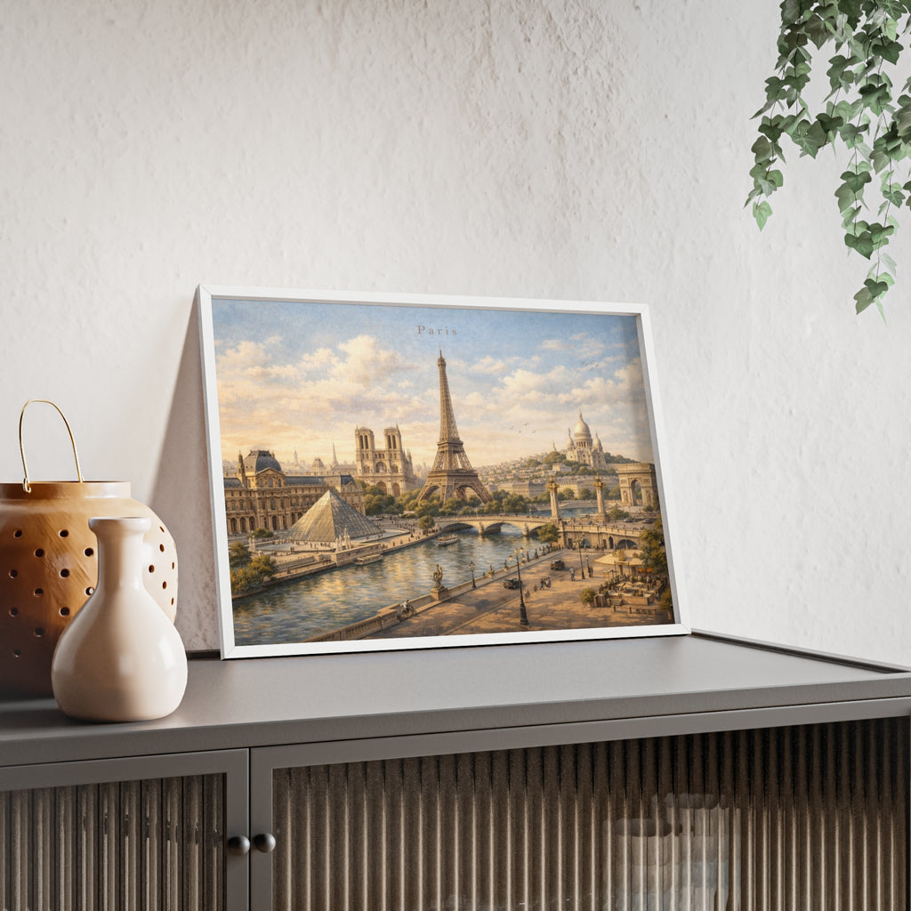 Paris Eiffel Tower Wood Framed Poster