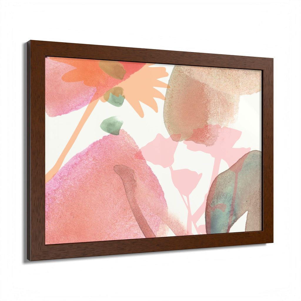 Multi-Color Abstract & Floral Design Framed Poster