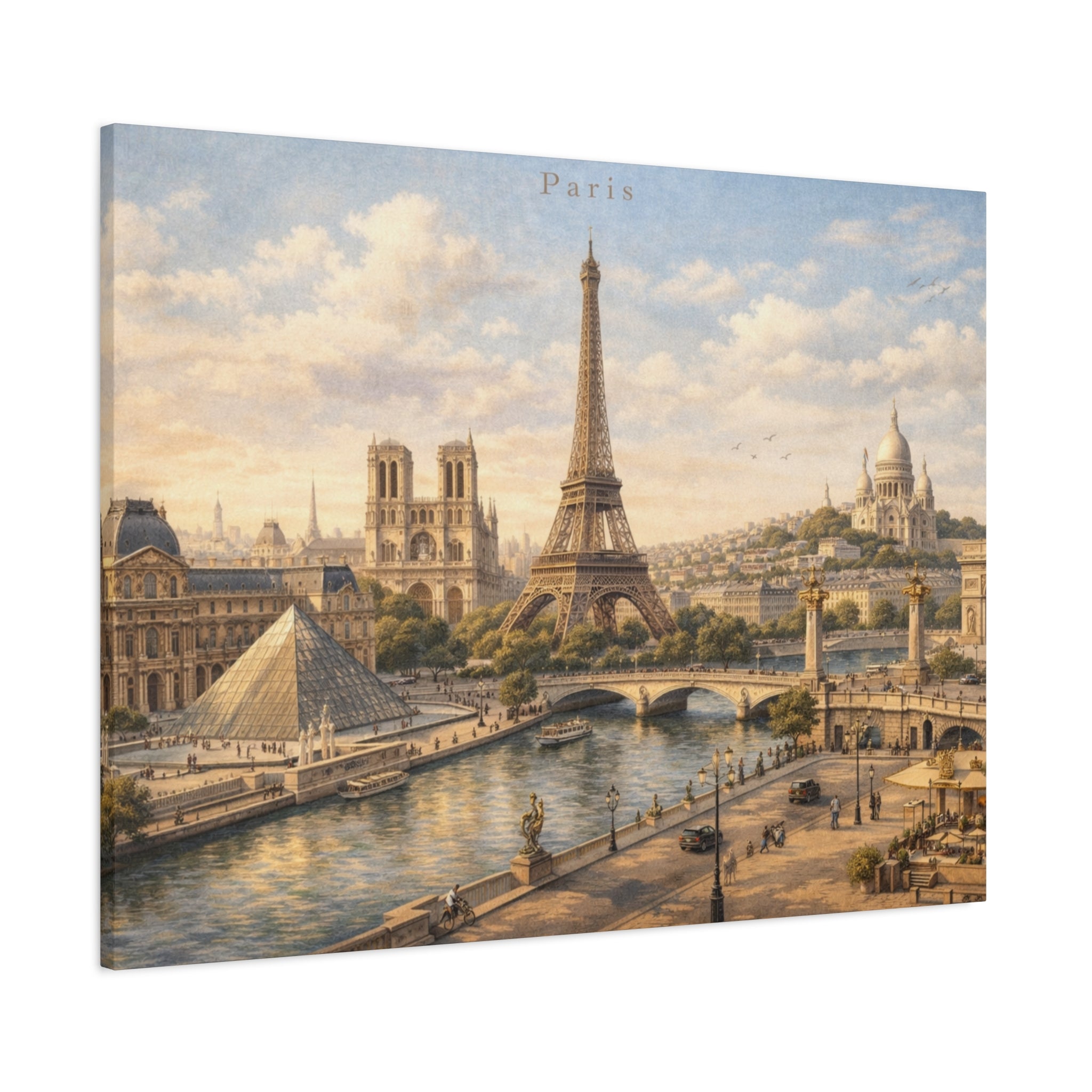 Paris Skyline Matte Canvas Wall Art
