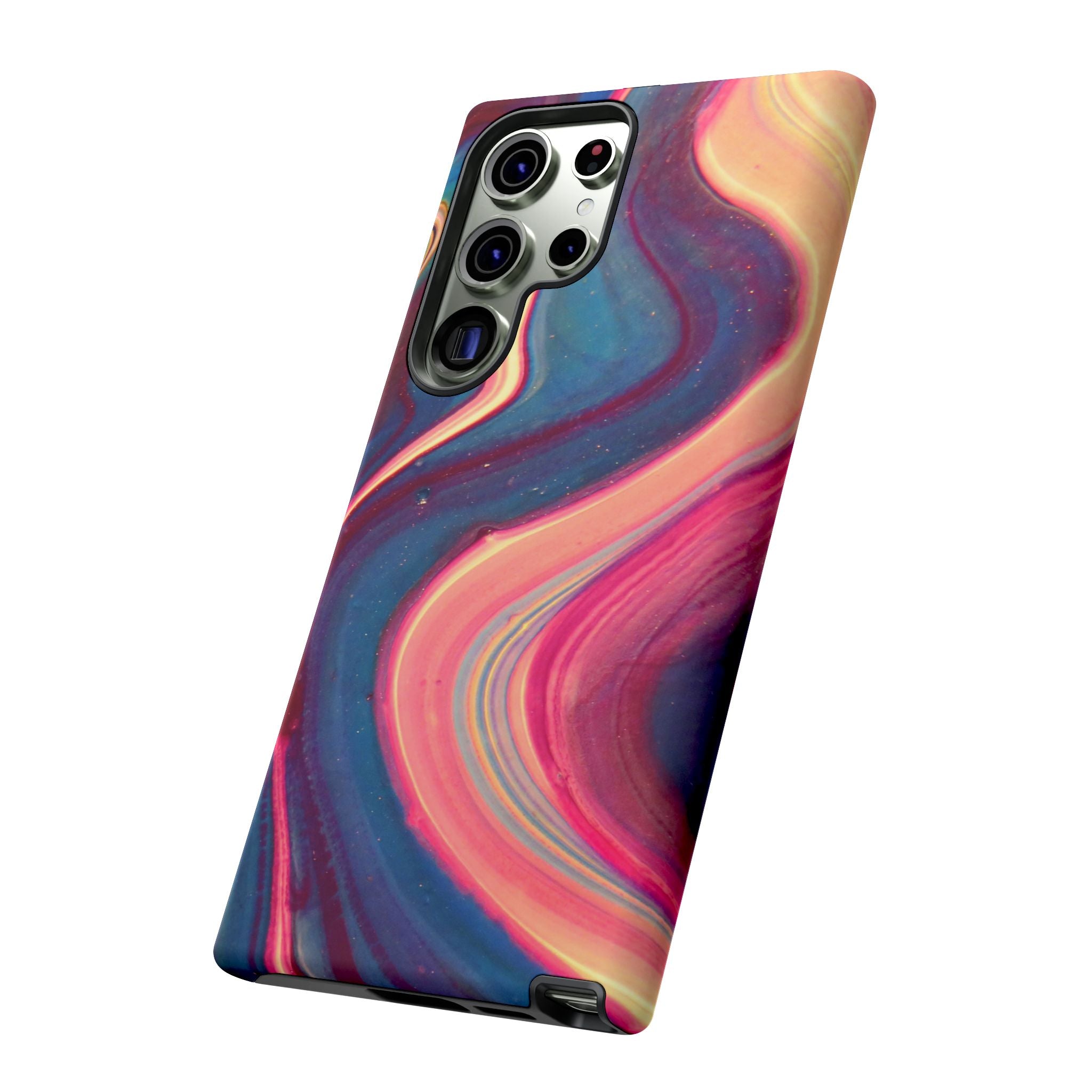 Colorful Wavy Marble Swirl Protective Phone Case