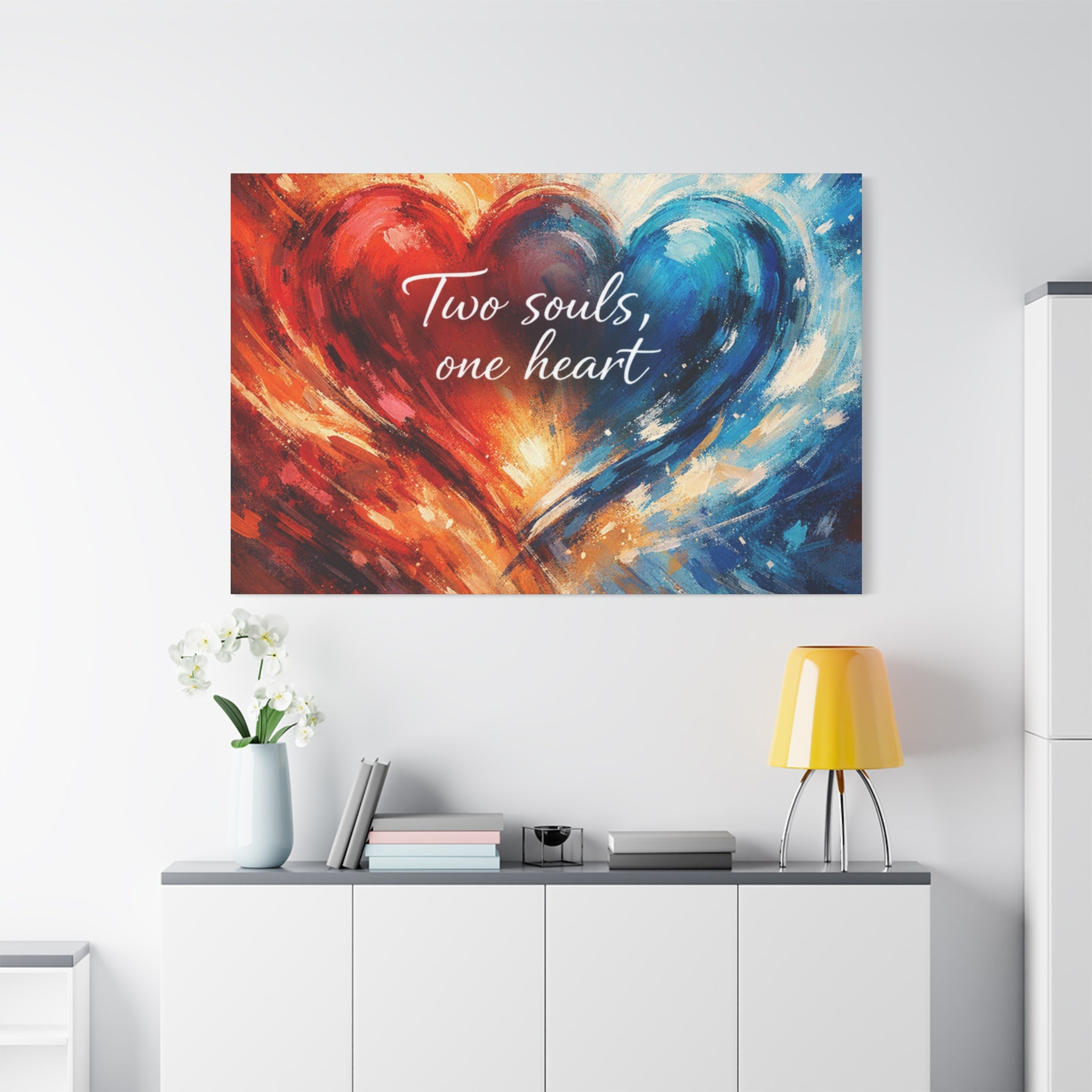 Two Souls One Heart Intertwined Heart Matte Canvas