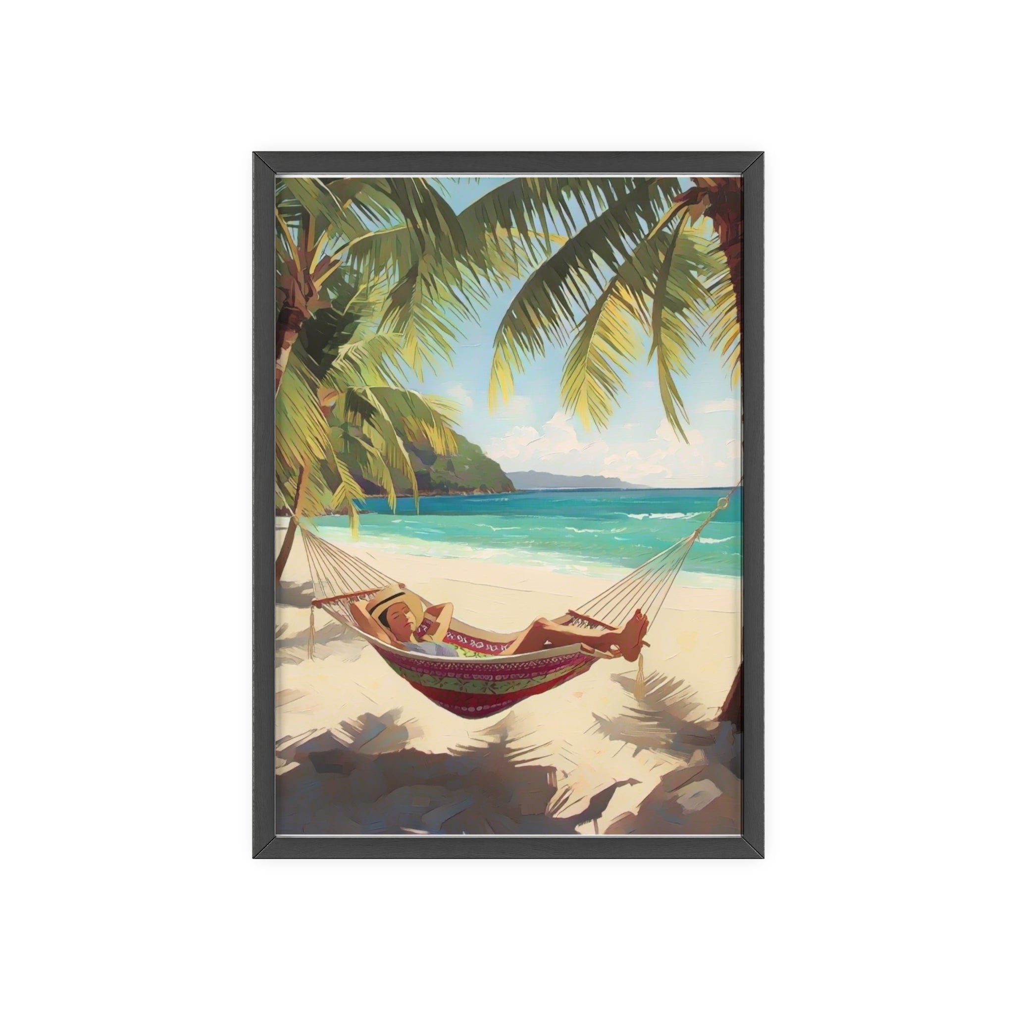 Tropical Beach Hammock Framed Poster