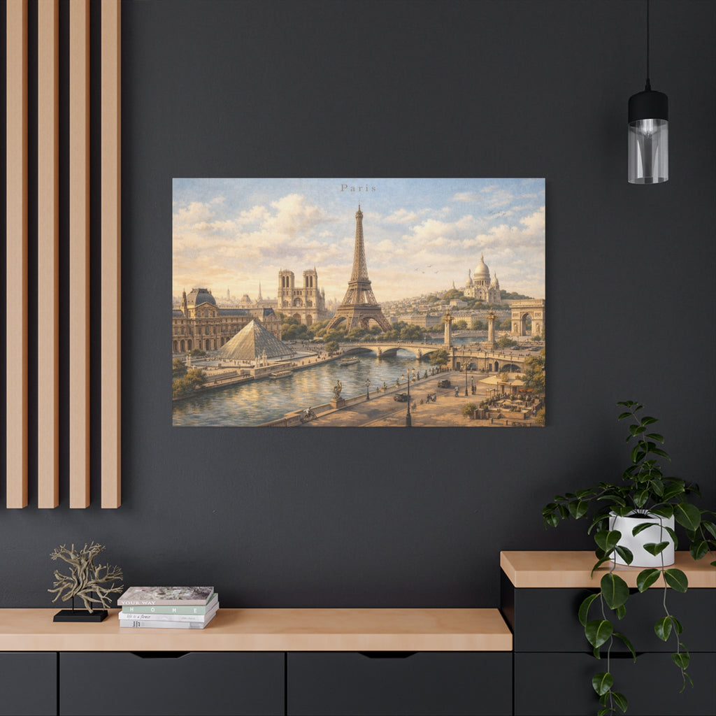 Paris Skyline Matte Canvas Wall Art