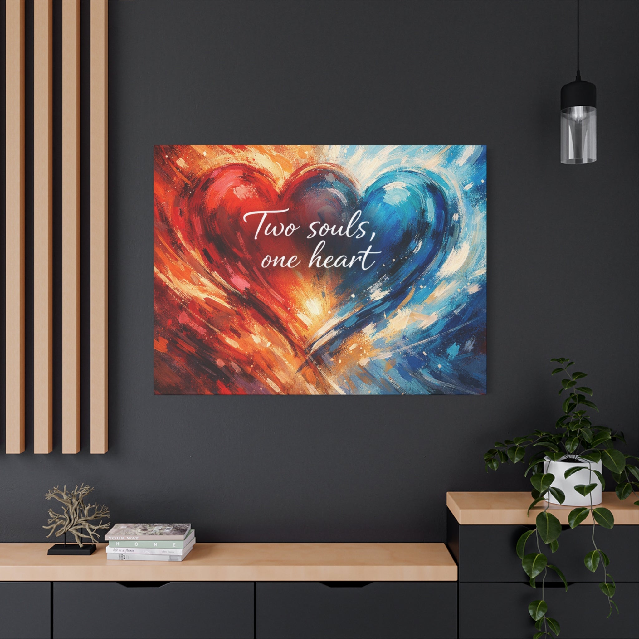 Two Souls One Heart Intertwined Heart Matte Canvas