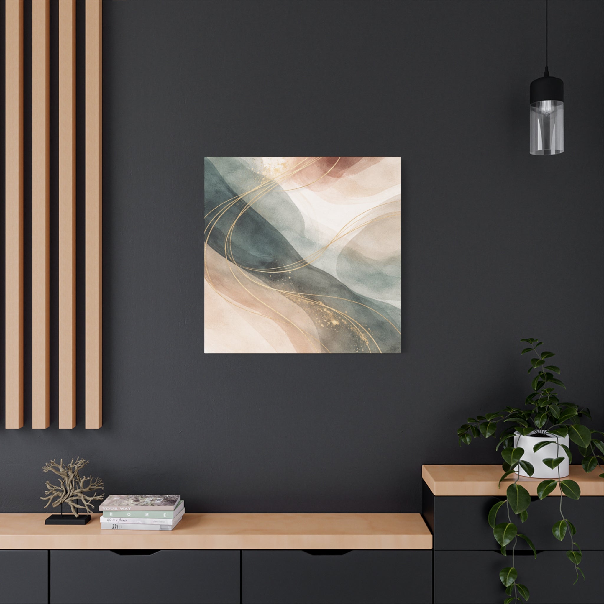Abstract Coastal Waves Matte Canvas — Stretched Wall Art
