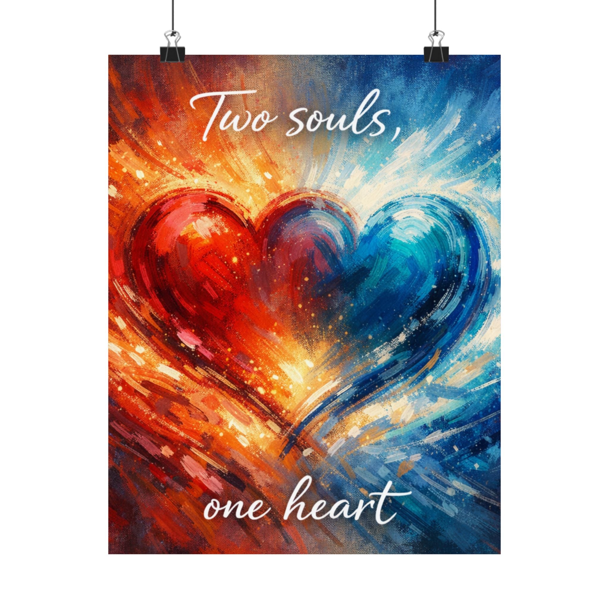 Two Souls One Heart Romantic Matte Poster