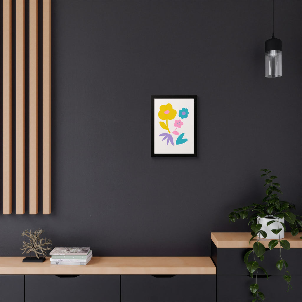 Multi-Color Floral Framed Poster