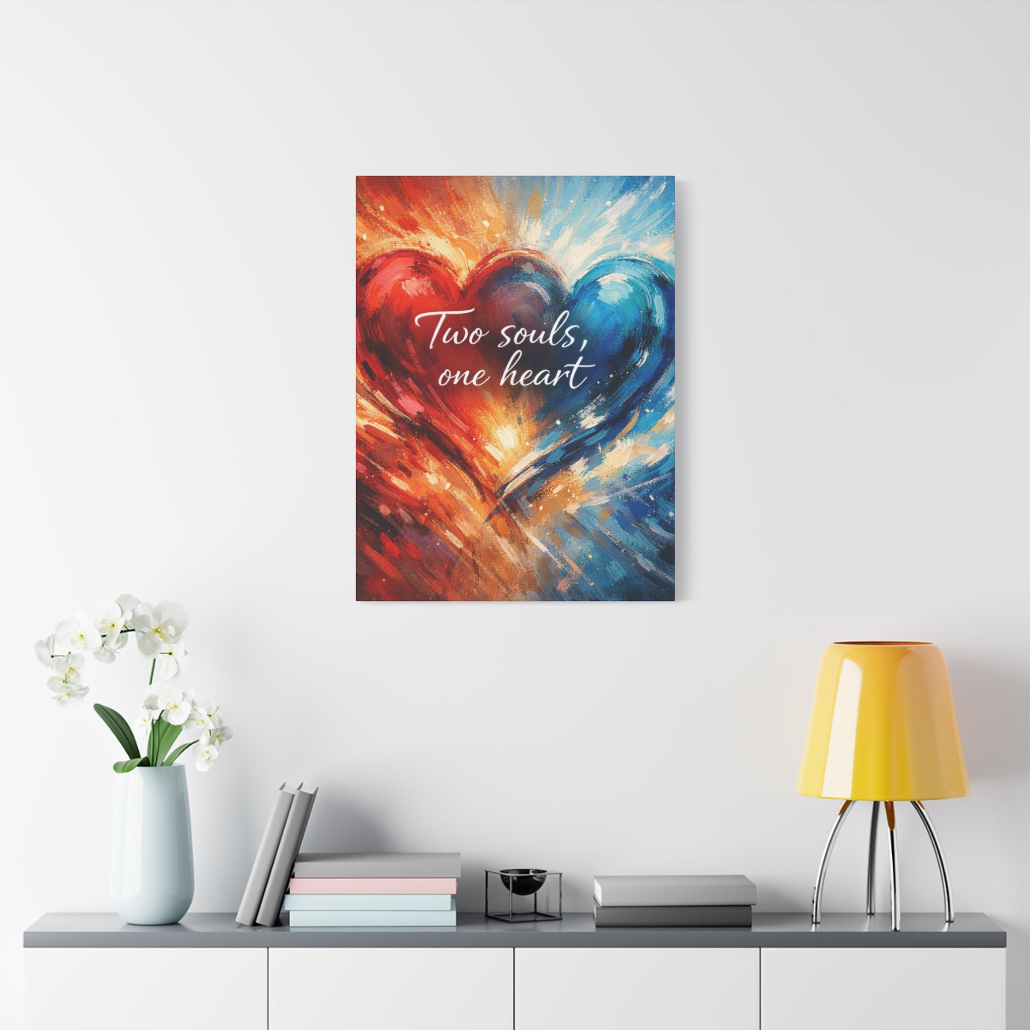 Two Souls One Heart Intertwined Heart Matte Canvas
