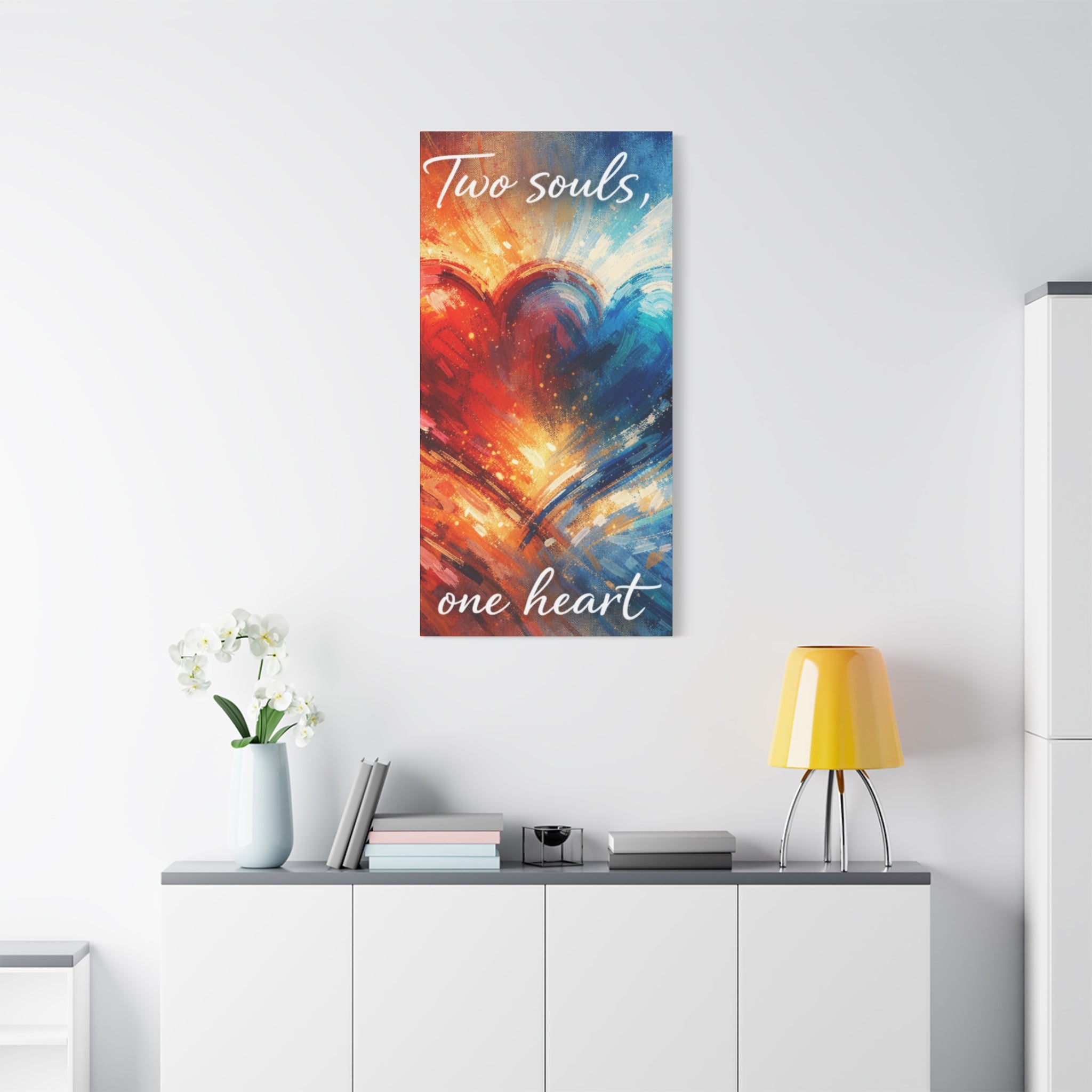 Two Souls One Heart Abstract Heart Canvas