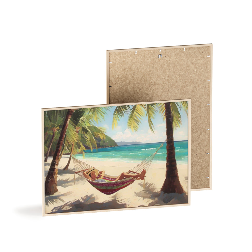 Tropical Beach Hammock Framed Poster