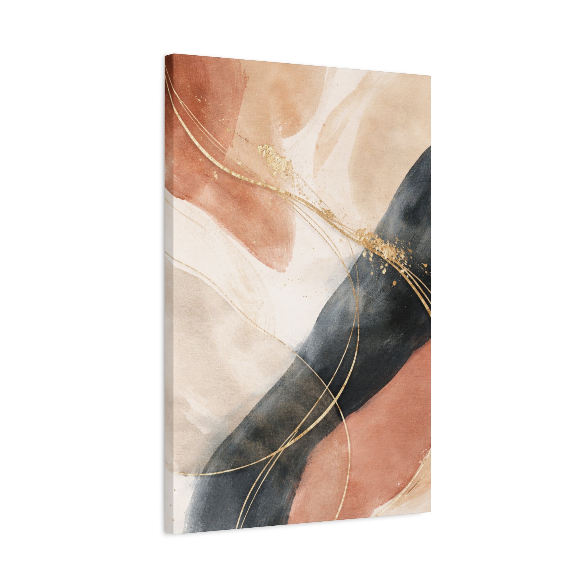 Abstract Blush & Gold Matte Canvas Print