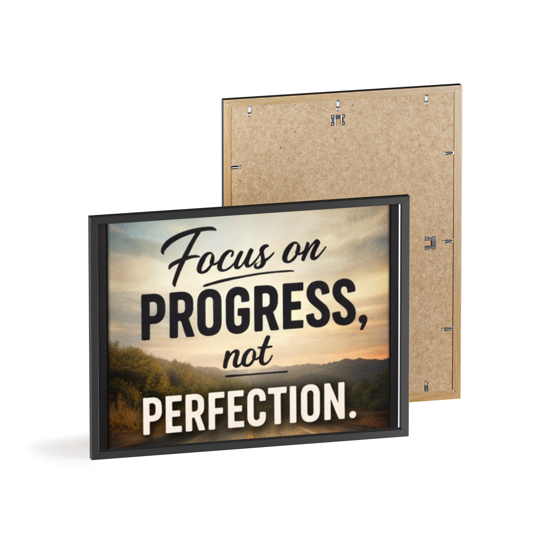 Focus on Progress Not Perfection Framed Poster — Motivational Wall Art