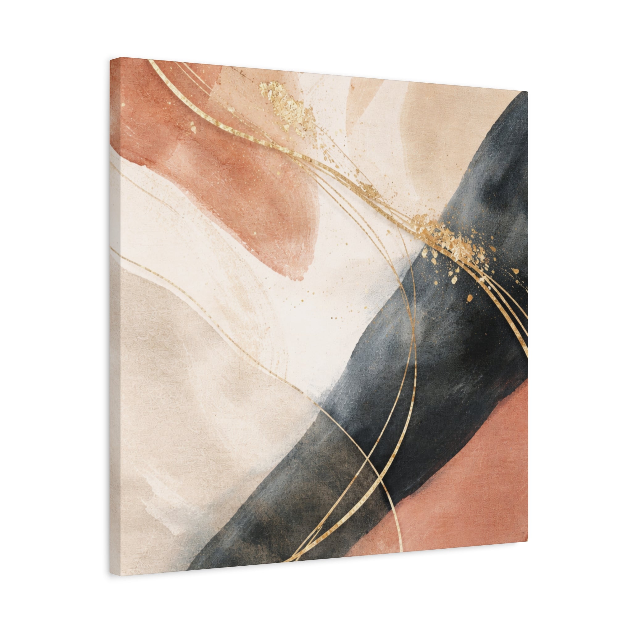 Abstract Blush & Gold Matte Canvas Print