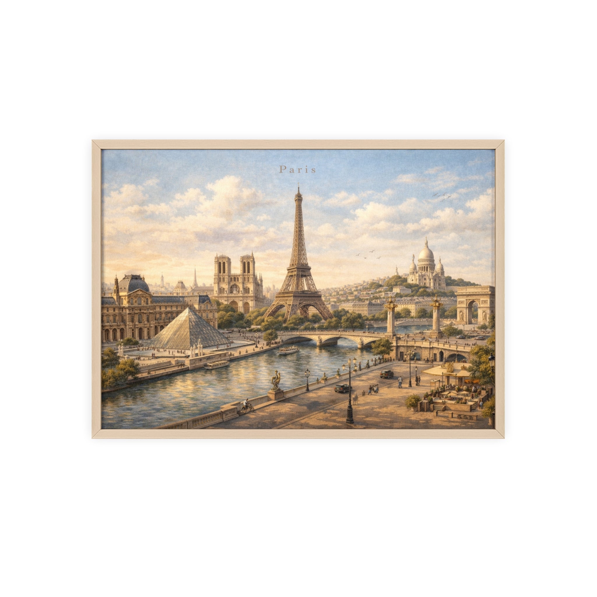 Paris Eiffel Tower Wood Framed Poster