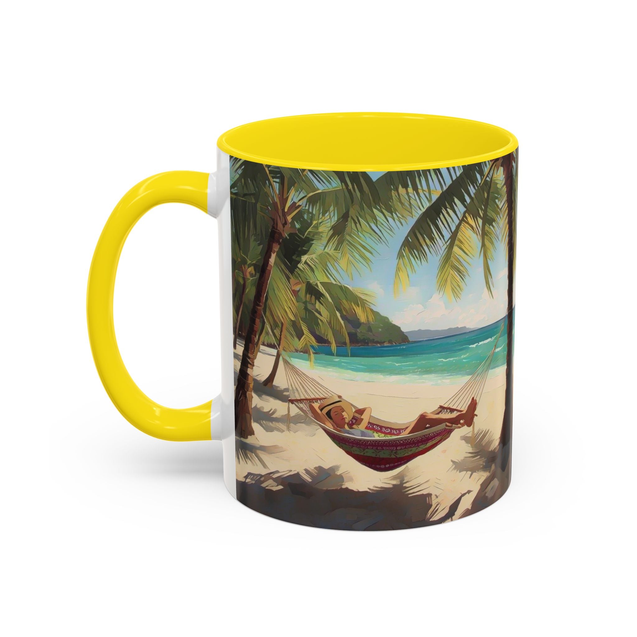 Tropical Beach Palm Trees & Hammock Coffee Mug