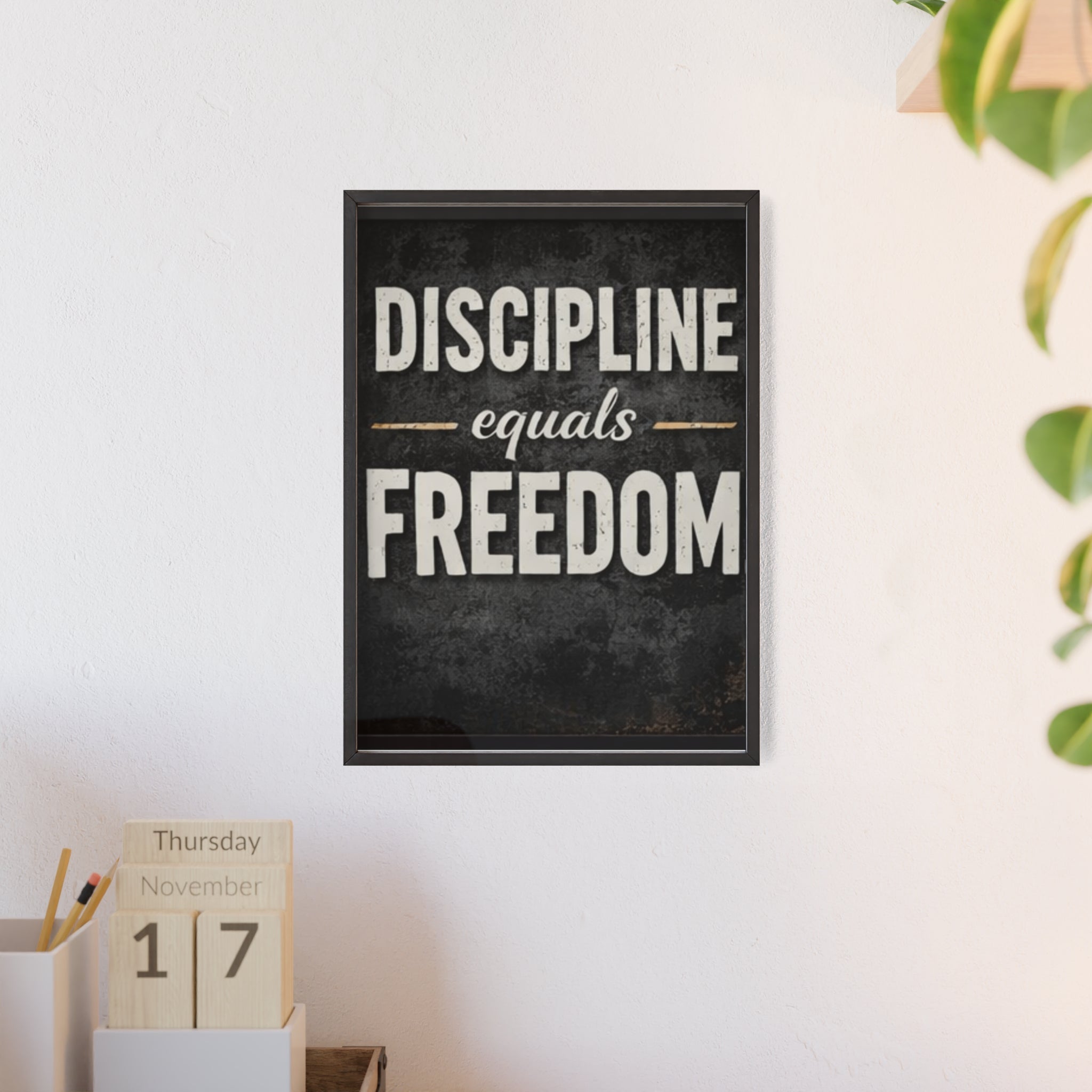 Discipline Equals Freedom Framed Poster