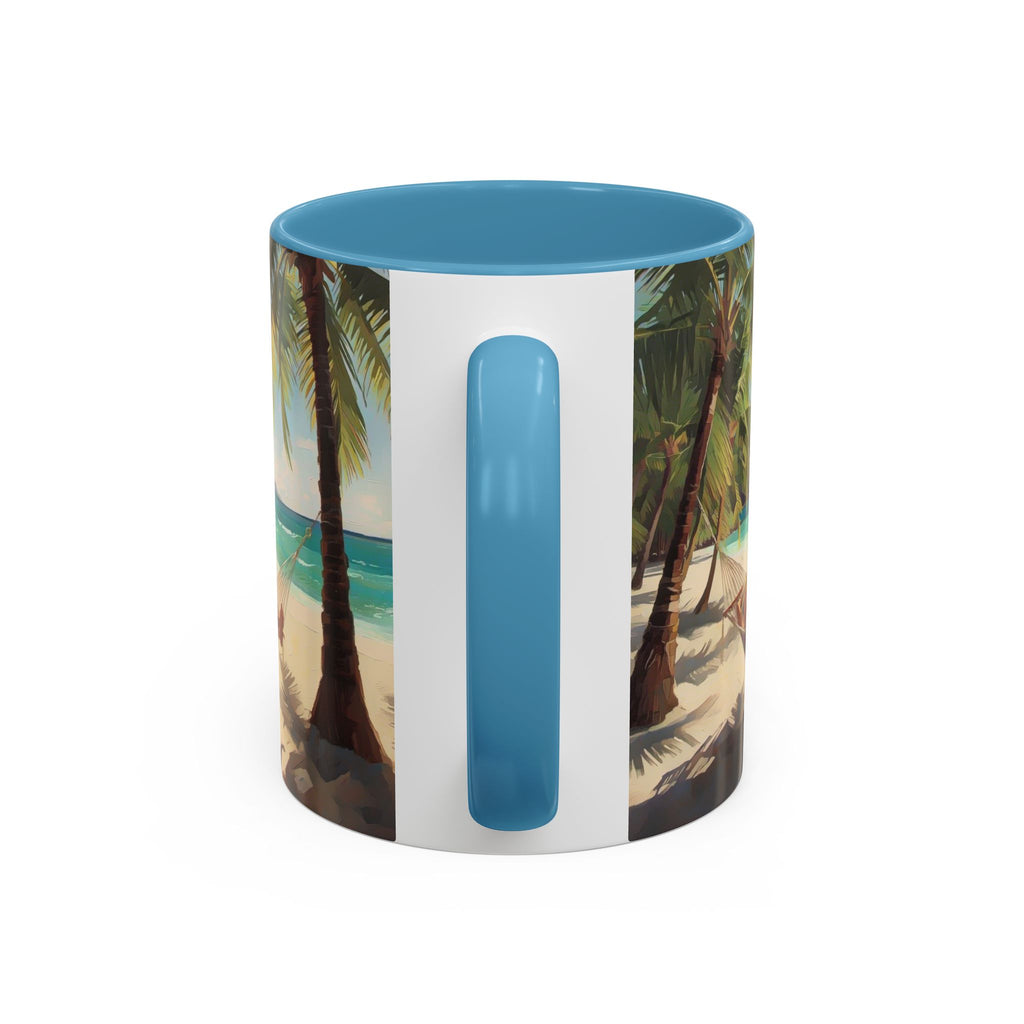 Tropical Beach Palm Trees & Hammock Coffee Mug