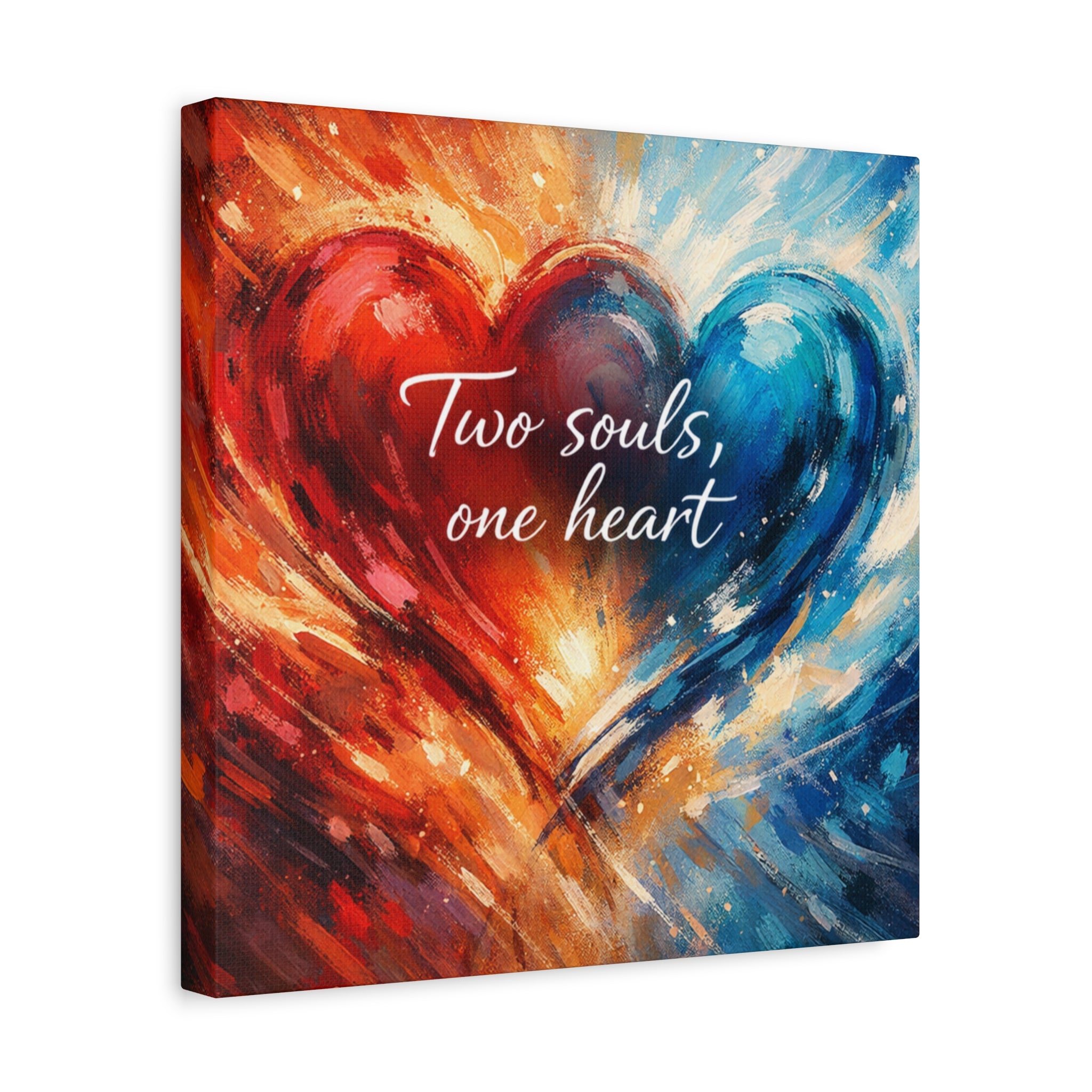 Two Souls One Heart Intertwined Heart Matte Canvas