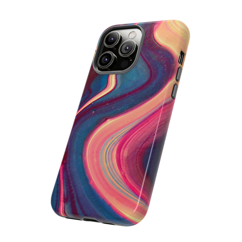 Colorful Wavy Marble Swirl Protective Phone Case
