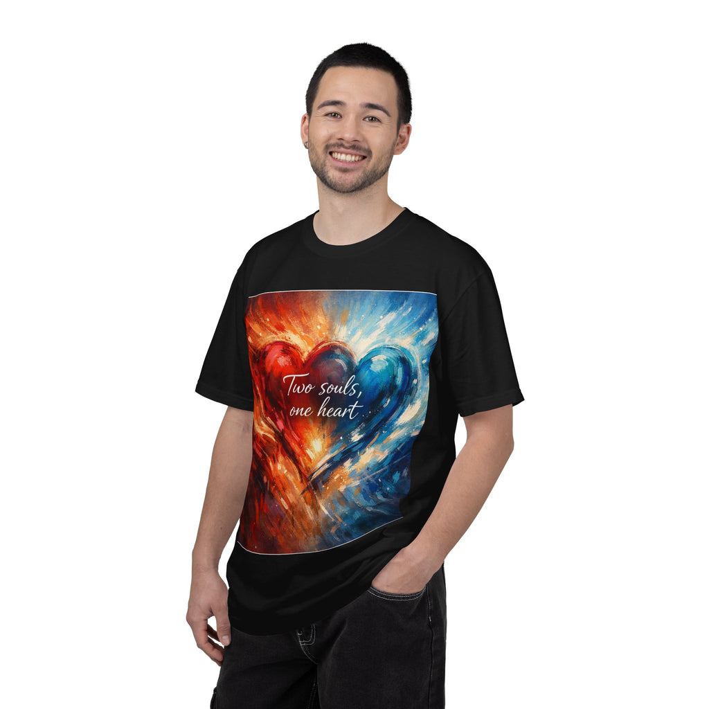 Two Souls One Heart Fiery and Ocean Heart Art T-Shirt