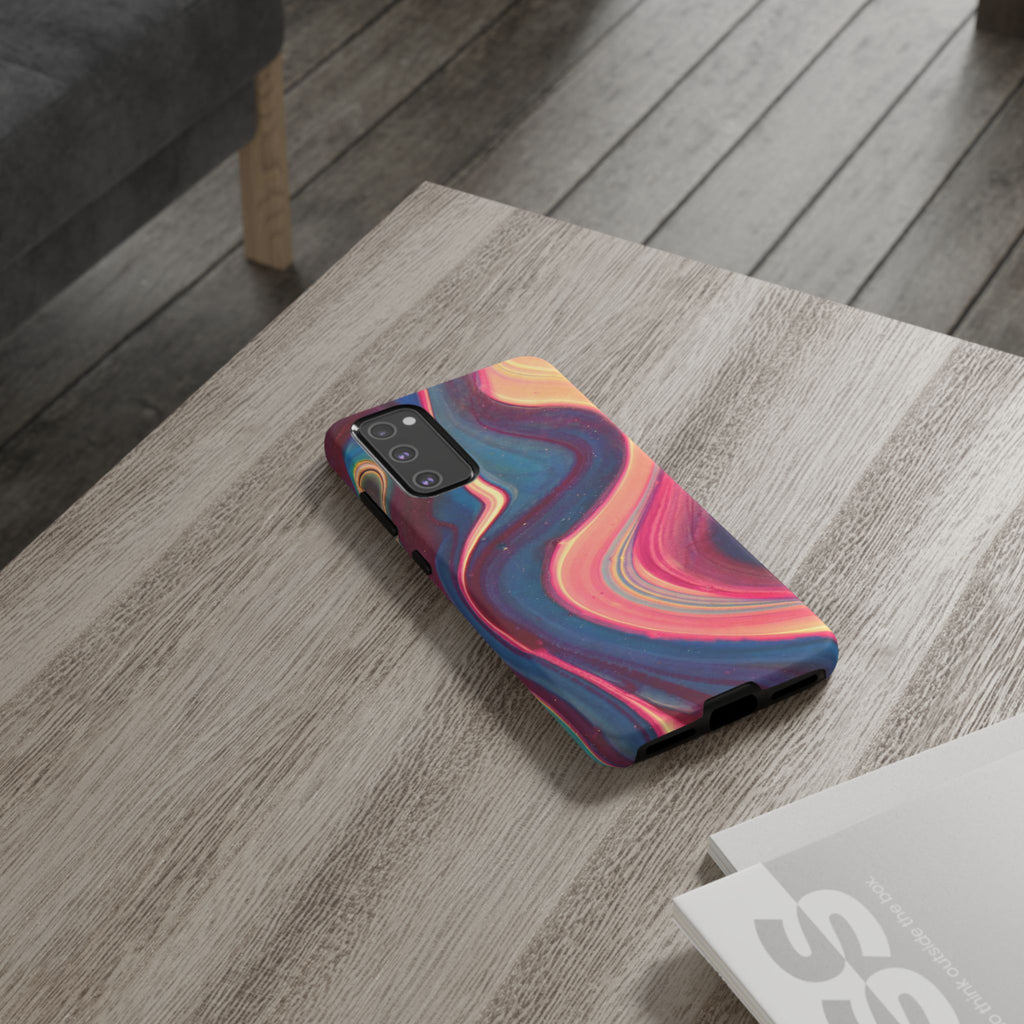 Colorful Wavy Marble Swirl Protective Phone Case