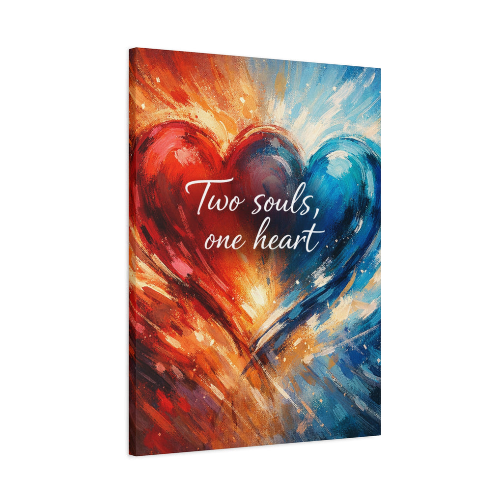 Two Souls One Heart Intertwined Heart Matte Canvas
