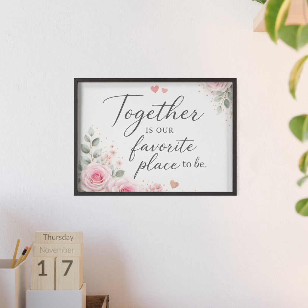 Together Is Our Favorite Place To Be Framed Floral Wall Art