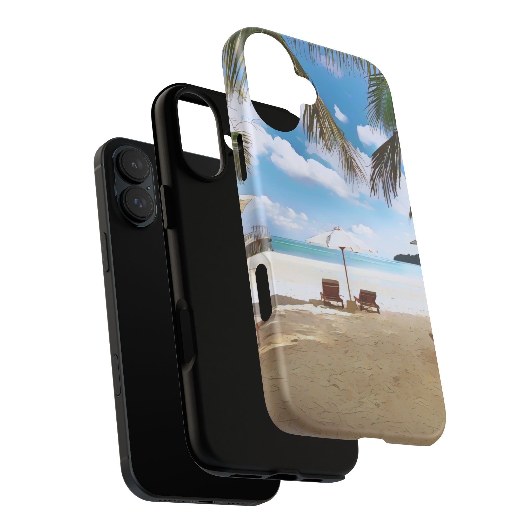 Beach Paradise Tropical Palm Beach Scene Tough Phone Case