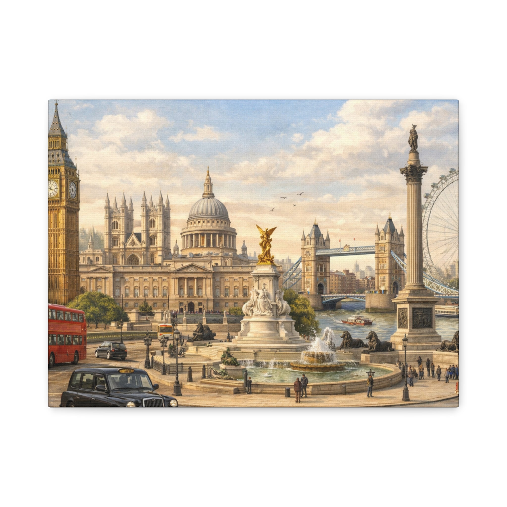 London Cityscape Matte Canvas Print Wall Art