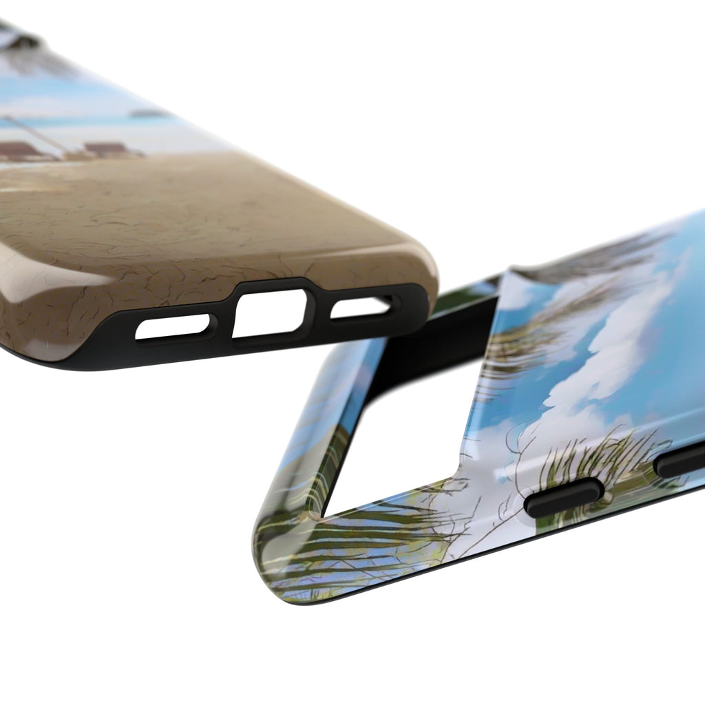 Beach Paradise Tropical Palm Beach Scene Tough Phone Case