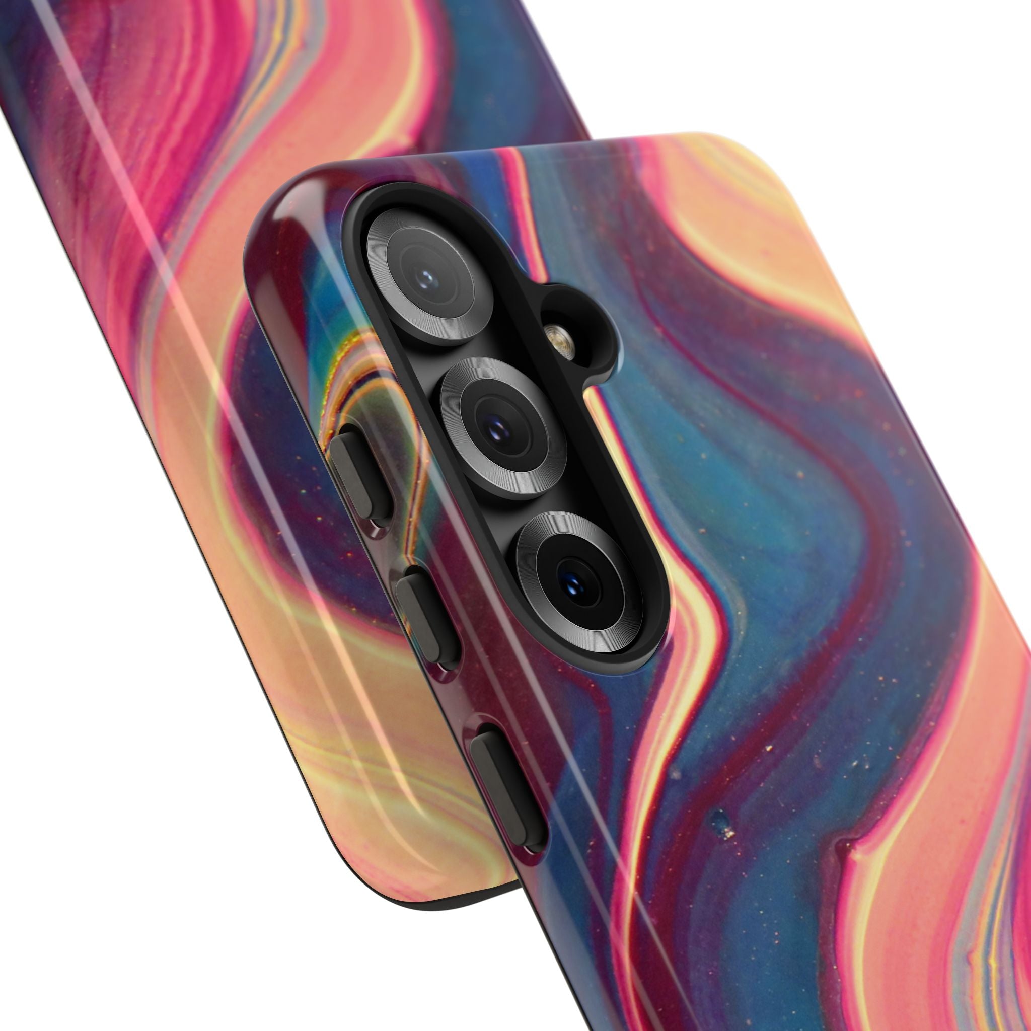 Colorful Wavy Marble Swirl Protective Phone Case