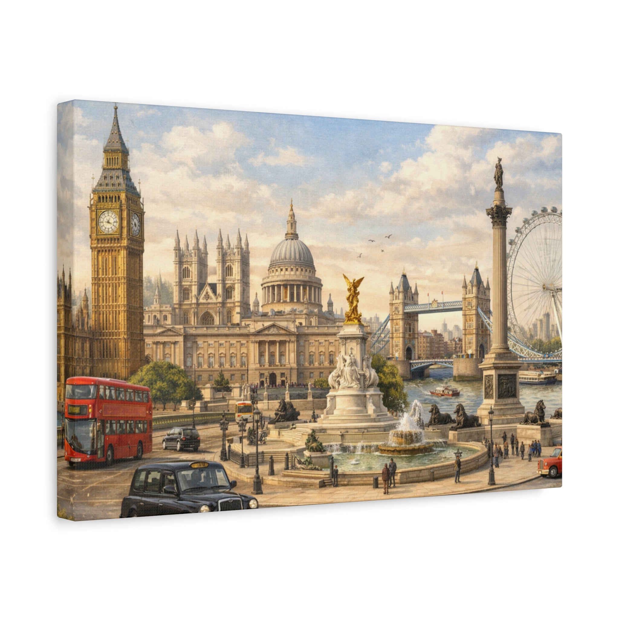 London Cityscape Matte Canvas Print Wall Art