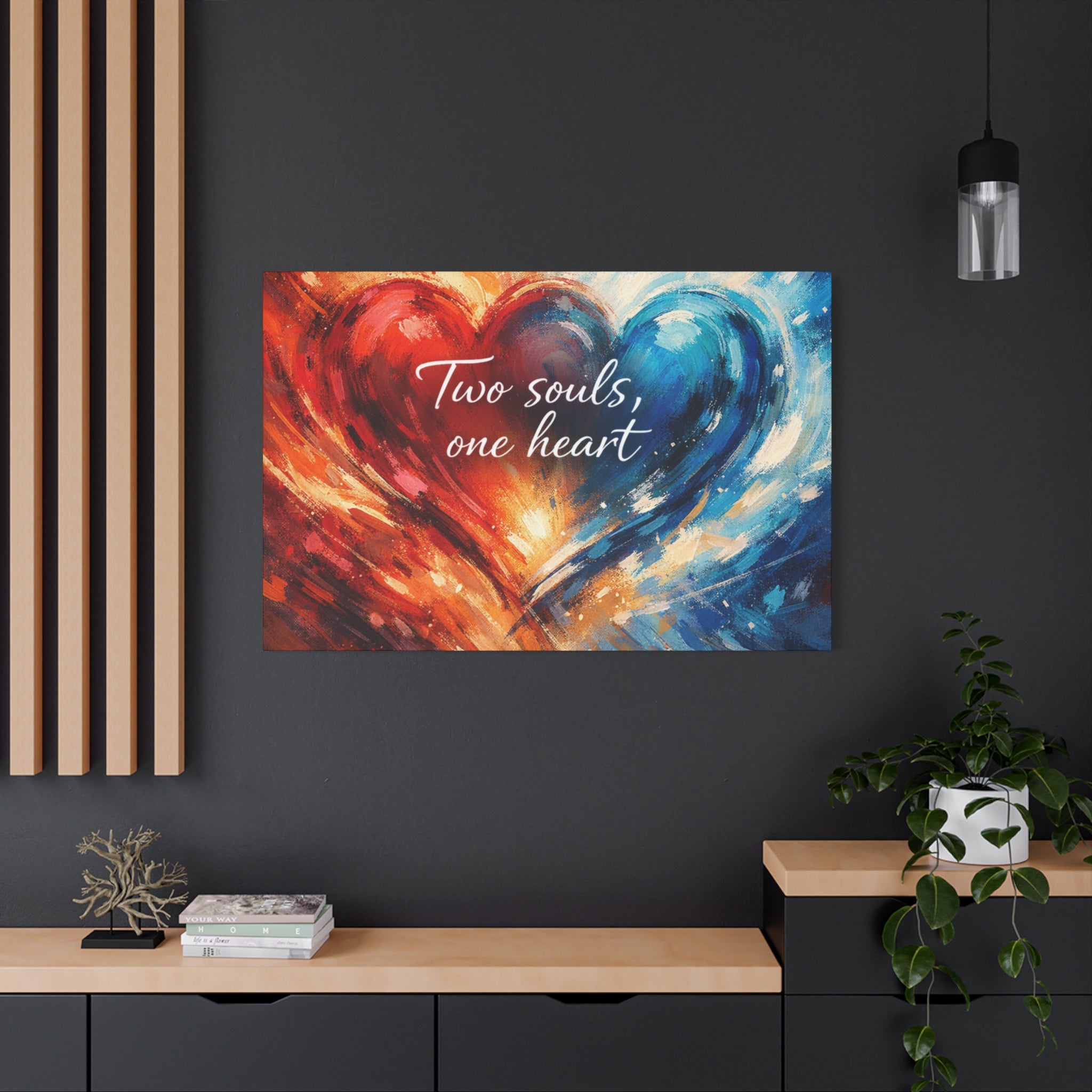 Two Souls One Heart Intertwined Heart Matte Canvas