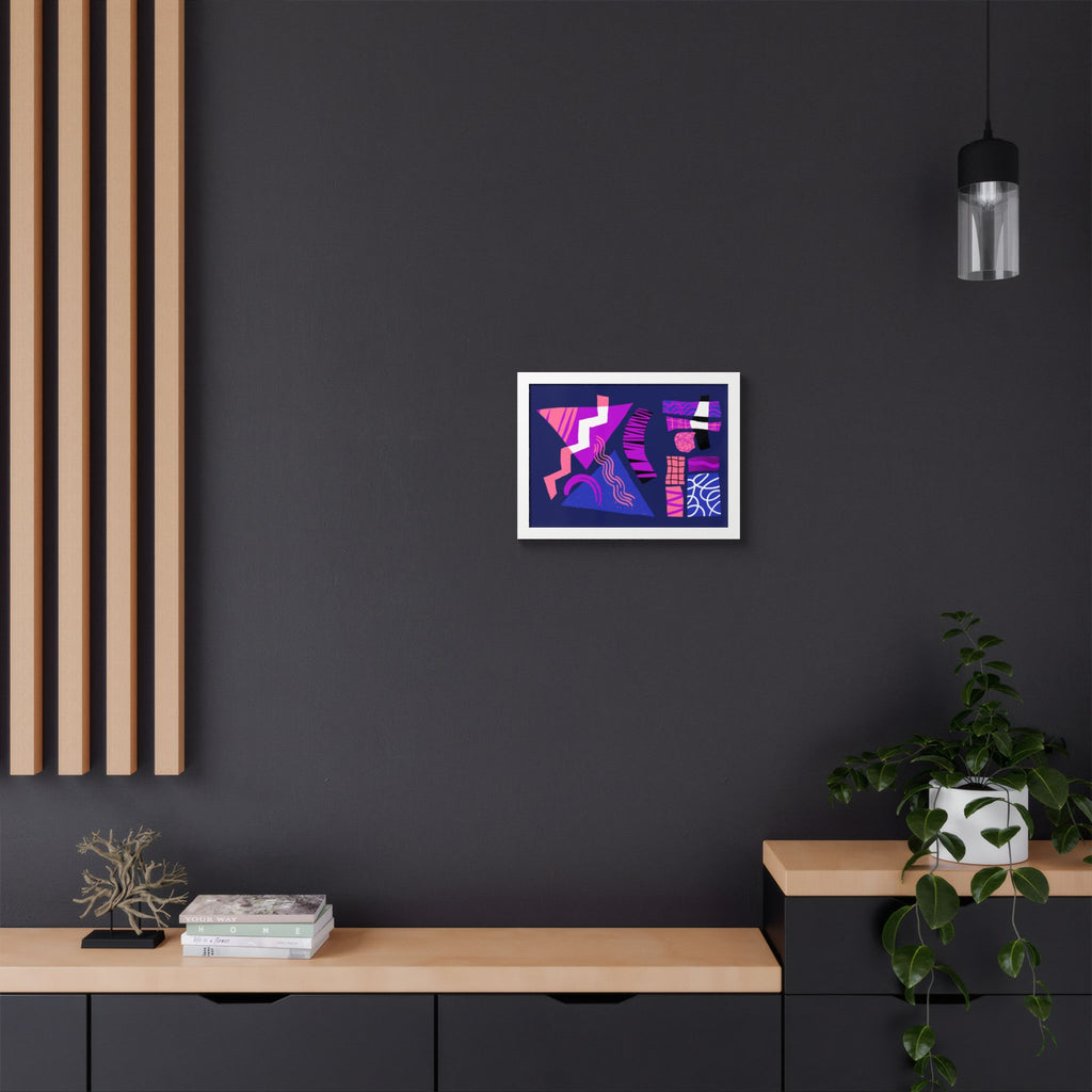 Abstract Geometric Framed Poster — Pink & Purple Modern Wall Art