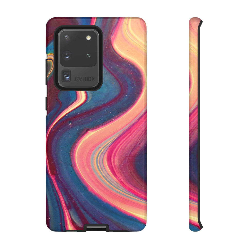 Colorful Wavy Marble Swirl Protective Phone Case