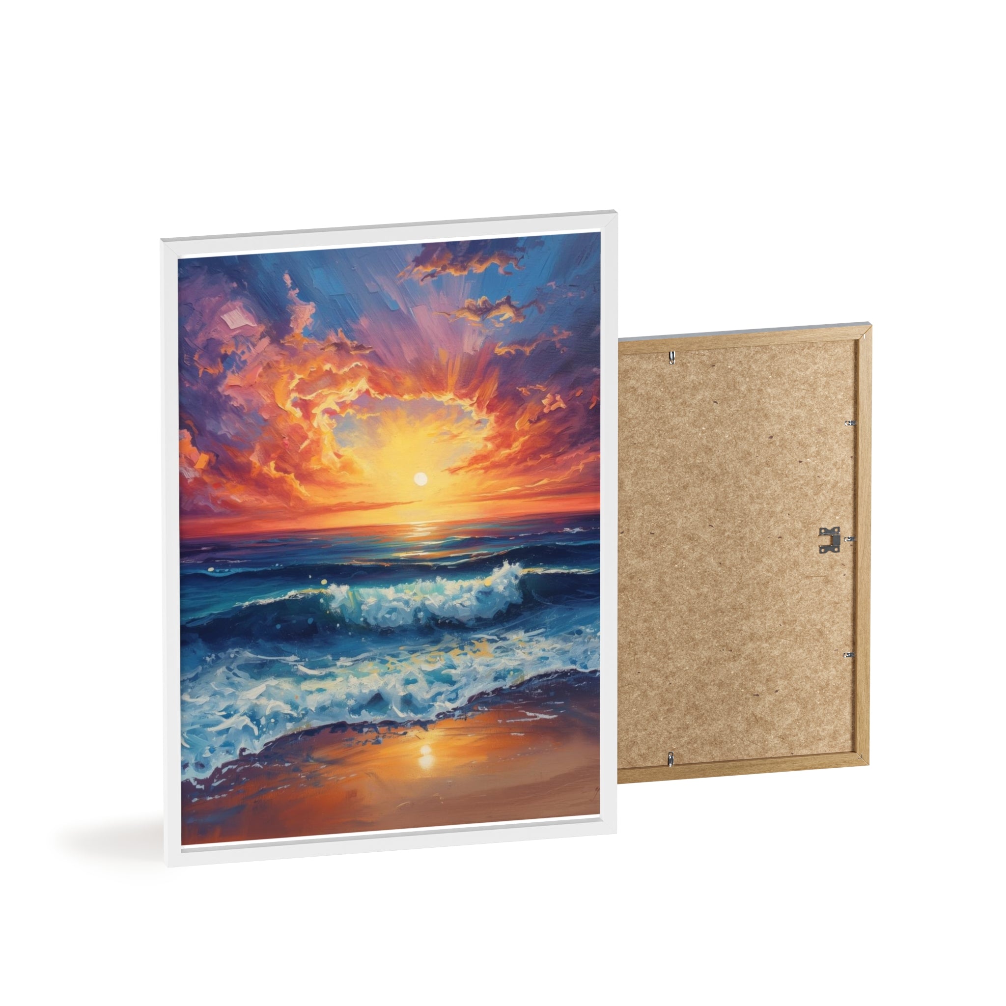 Sunset Ocean Vibrant Seascape Framed Poster