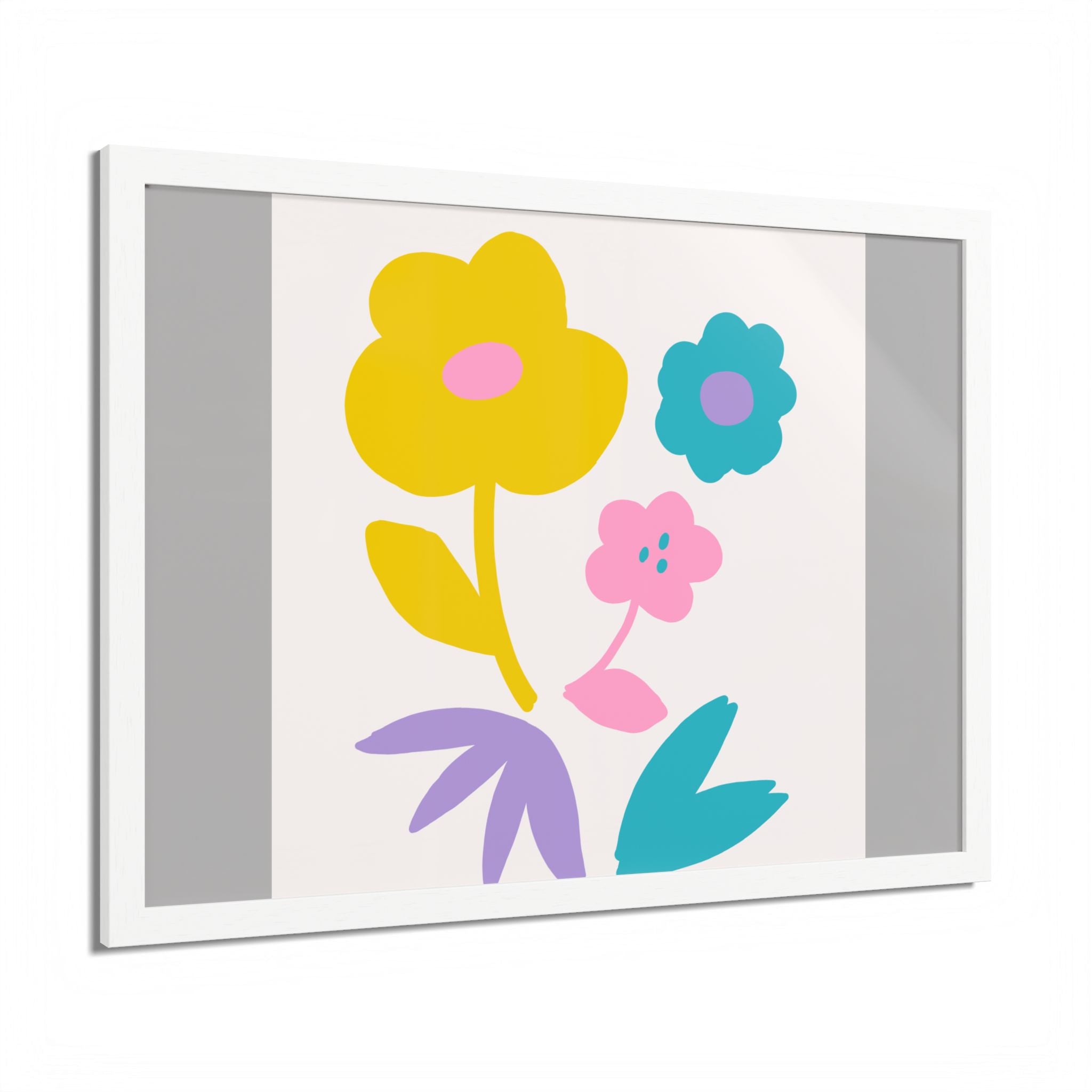 Multi-Color Floral Framed Poster