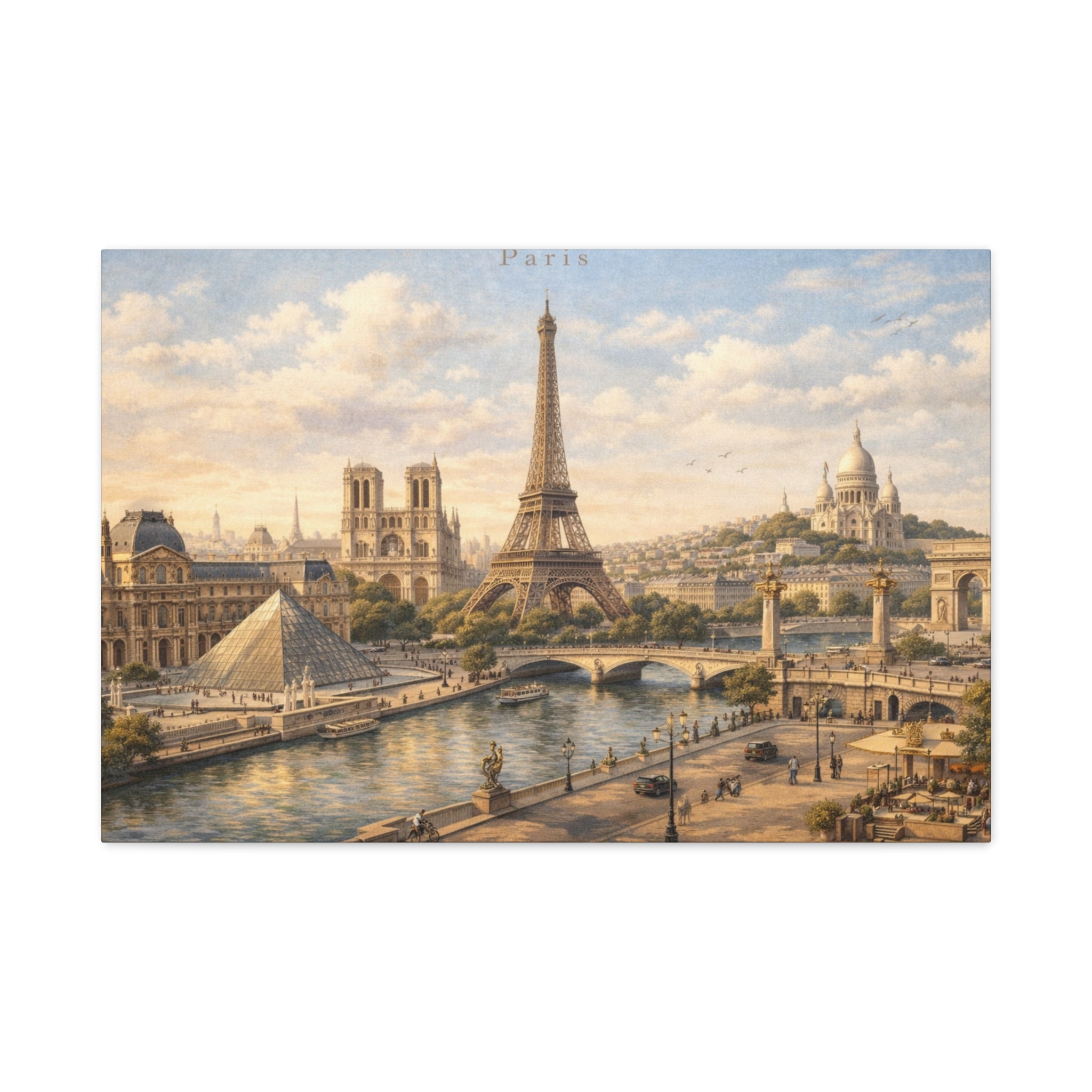 Paris Skyline Matte Canvas Wall Art