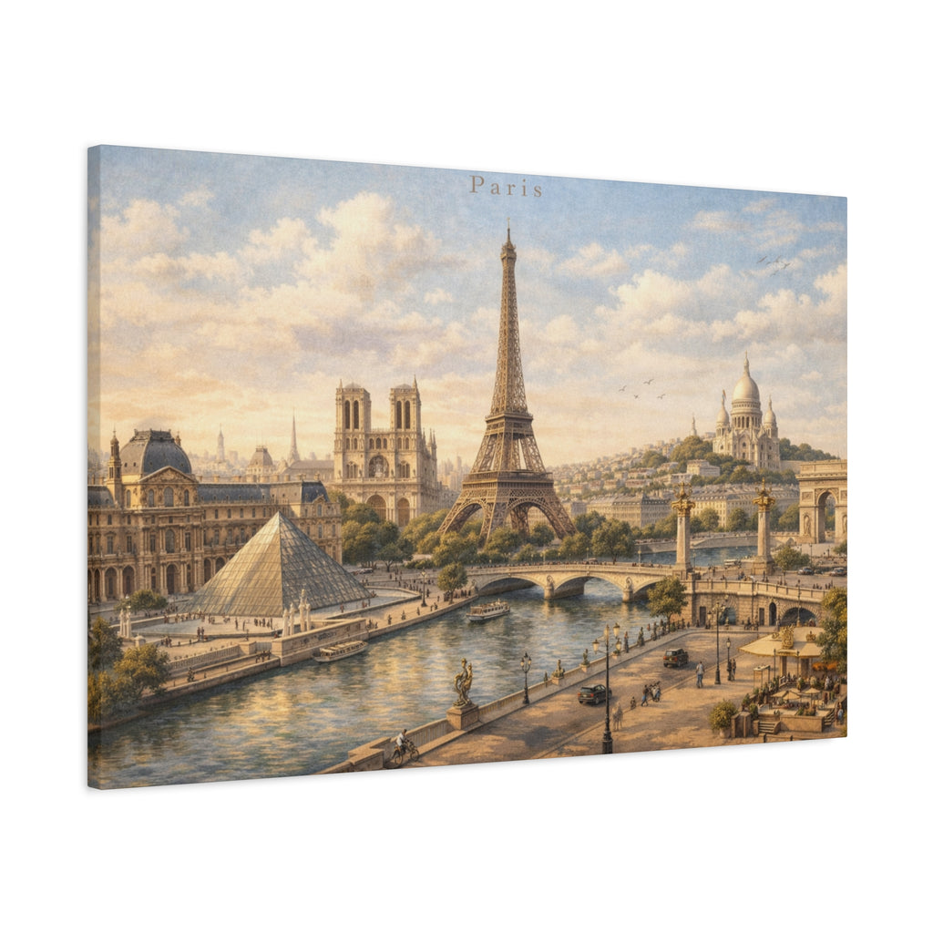 Paris Skyline Matte Canvas Wall Art