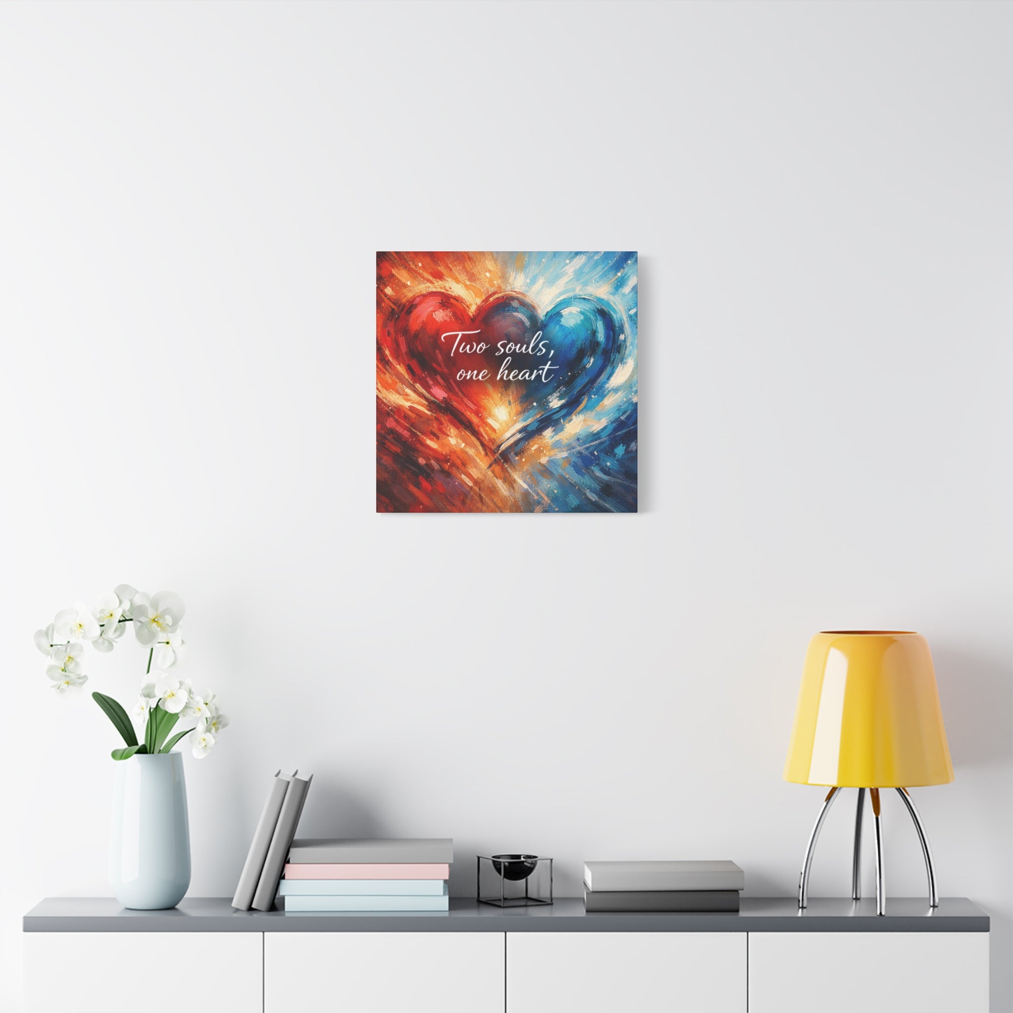 Two Souls One Heart Intertwined Heart Matte Canvas