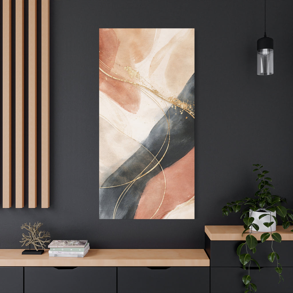 Abstract Blush & Gold Matte Canvas Print